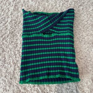 Amazon Green and Blue Striped Women's Top